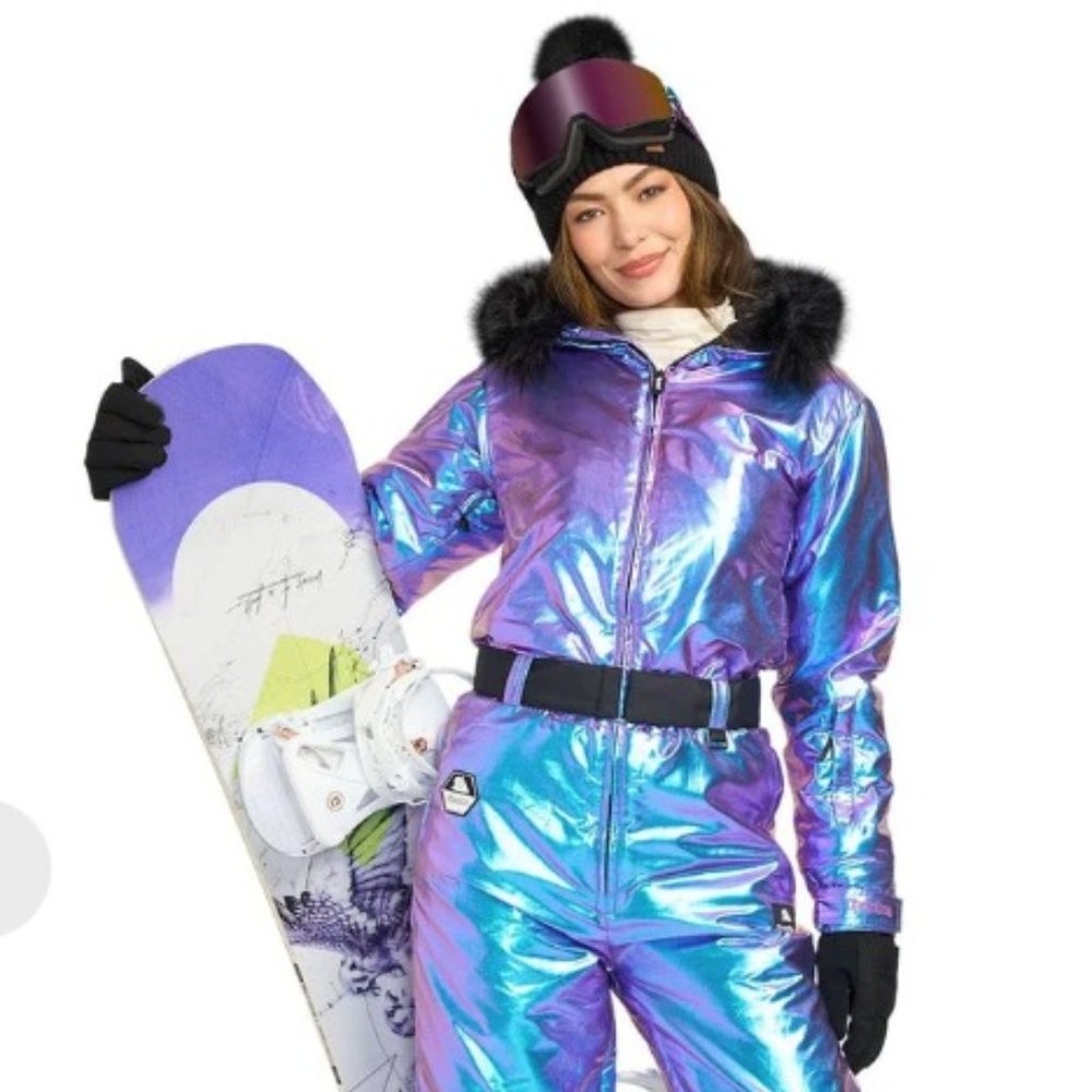 Tipsy Elves WOMEN'S IRIDESCENT IRIS SKISUIT SNOWSUIT Size M